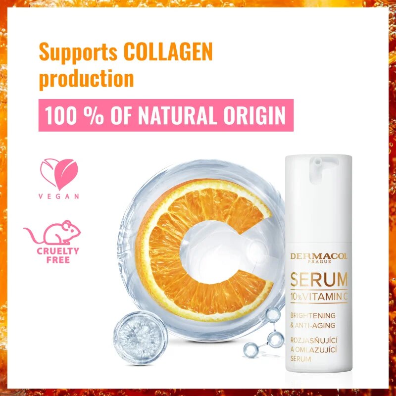 Dermacol 10% Vitamin C Serum bőrélénkítő szérum C-vitaminnal 30 ml