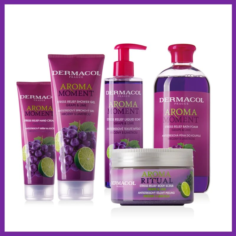 Dermacol Aroma Moment Grape & Lime antistressz tusfürdő gél 250 ml