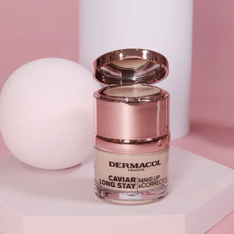 Dermacol Caviar Long Stay tartós alapozó kaviárkivonattal és tökéletesítő korrektorral árnyalat 4 Tan 30 ml