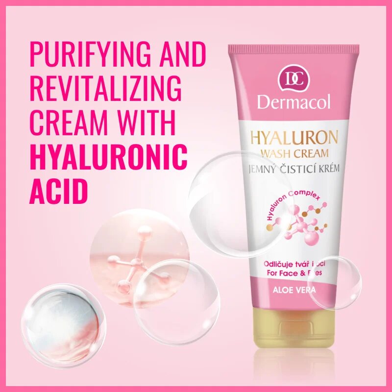 Dermacol Hyaluron finom állagú tisztító krém az arcra és a szemekre 100 ml