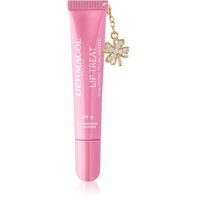 Dermacol Lip Treat hidratáló ajakfény SPF 15 árnyalat 14 Strawberry Milkshake 10 ml