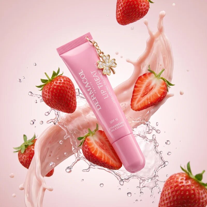 Dermacol Lip Treat hidratáló ajakfény SPF 15 árnyalat 14 Strawberry Milkshake 10 ml