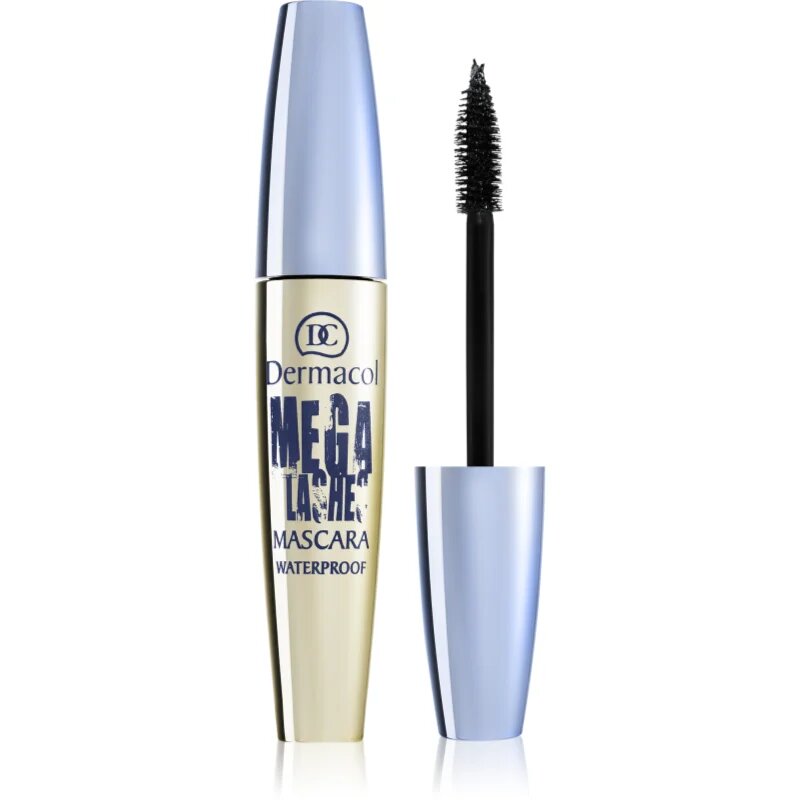 Dermacol Mega Lashes Waterproof vízálló szempillaspirál dús hatásért árnyalat Black 12.5 ml