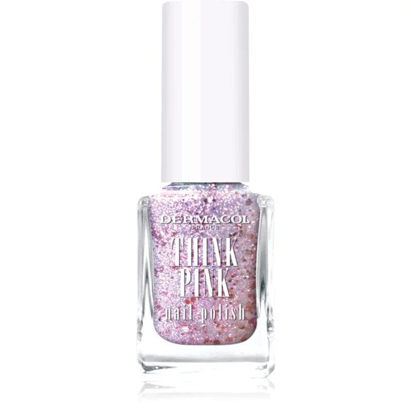 Dermacol Think Pink körömlakk csillámporral árnyalat 01 12 ml