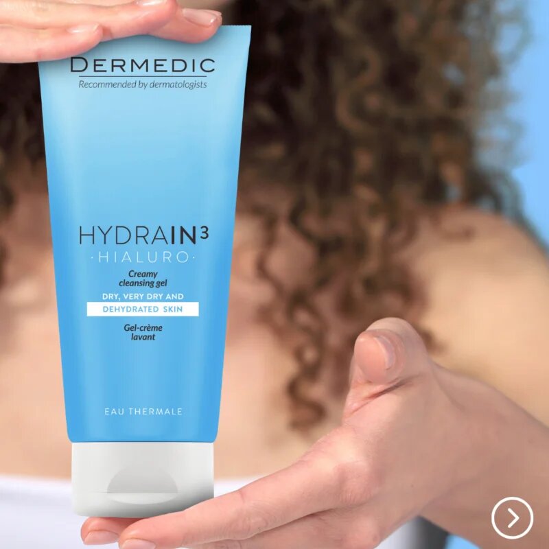 Dermedic Hydrain3 Hialuro krémes tisztító gél a dehidratált száraz bőrre 200 ml