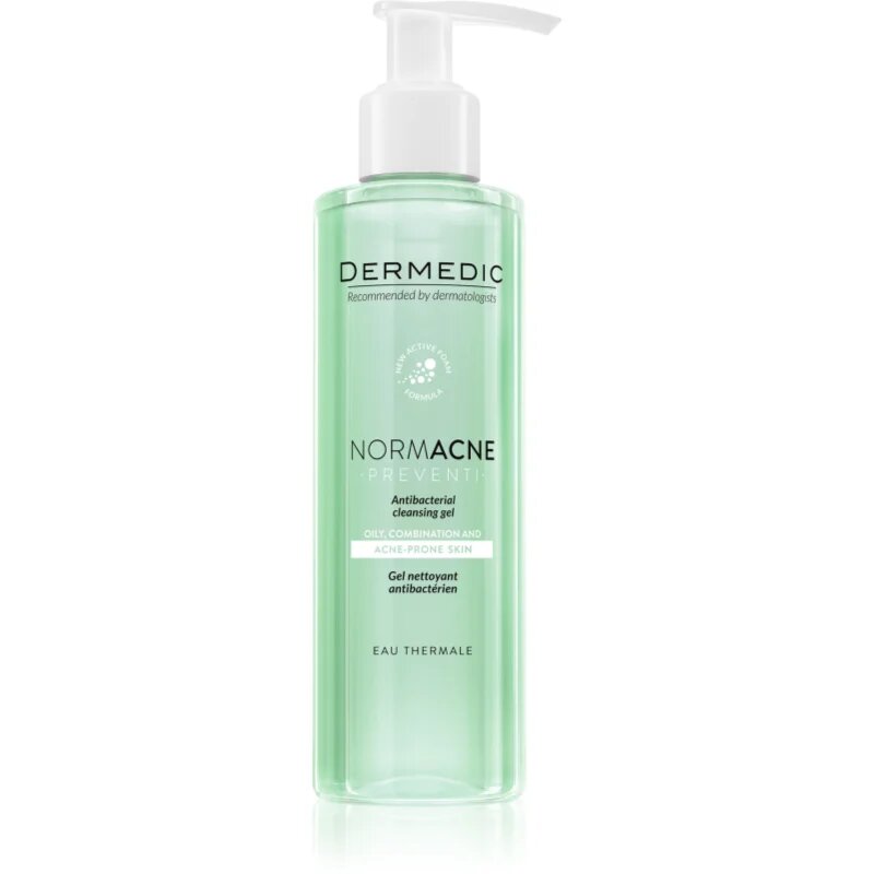 Dermedic Normacne Preventi tisztító gél az arcbőrre antibakteriális adalékkal 200 ml