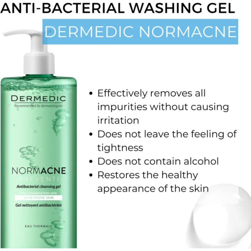 Dermedic Normacne tisztító gél kombinált és zsíros bőrre 500 ml