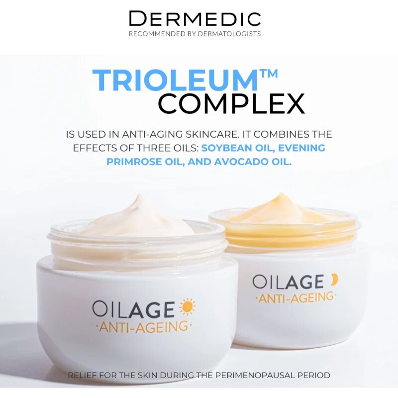 Dermedic Oilage Anti-Ageing tápláló nappali krém a bőr sűrűségének megújítására 50 g
