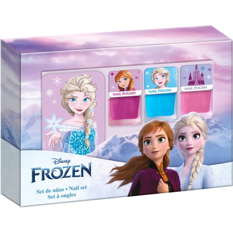 Disney Frozen Nail Set körömlakk szett gyermekeknek 3y+ Pink Blue Pink 3x4.5 ml