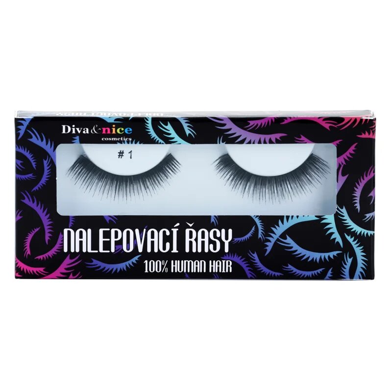 Diva & Nice Cosmetics Accessories Lashes ragasztható műszempilla természetes hajból No. 1 1 db