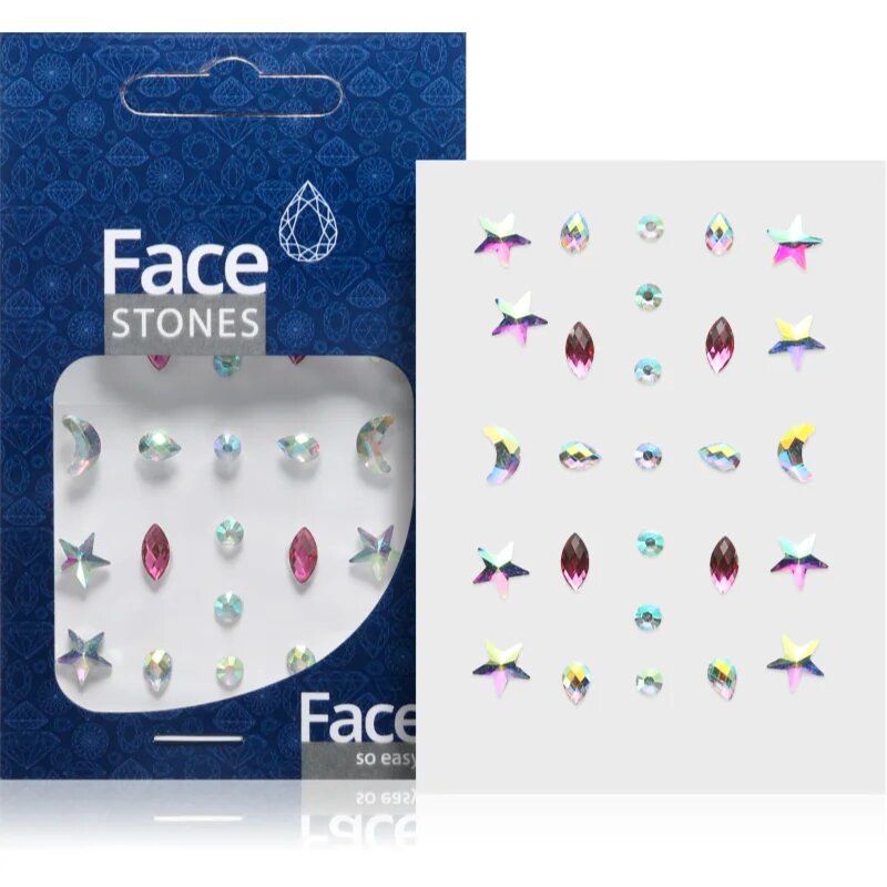 Diva & Nice Cosmetics Face Stones matricák az arcra Pink Tears 35 db