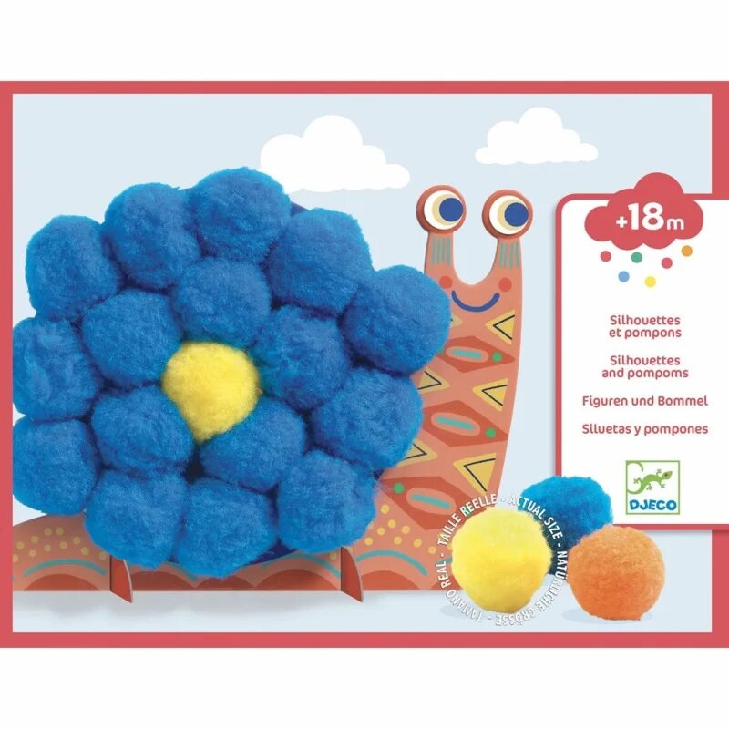 DJECO Fluffy Animals kreatív készlet pompomállatkákhoz 18m+ 1 db