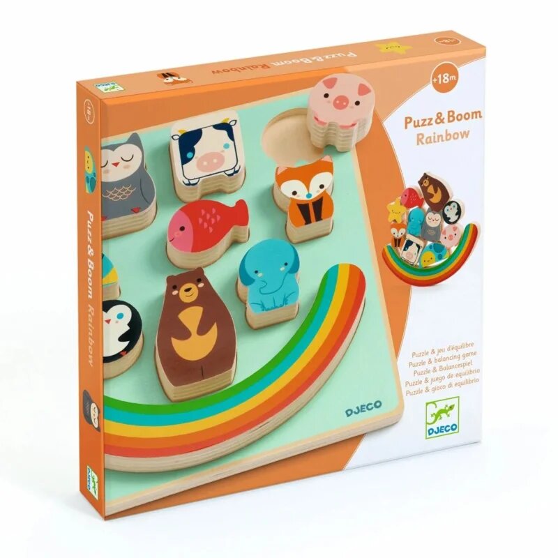 DJECO Puzz & Boom Rainbow egyensúlyozó játék 18m+ 1 db