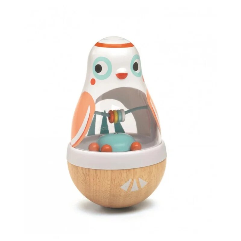 DJECO Wood Roly-Poly Owl játék 10m+ 1 db