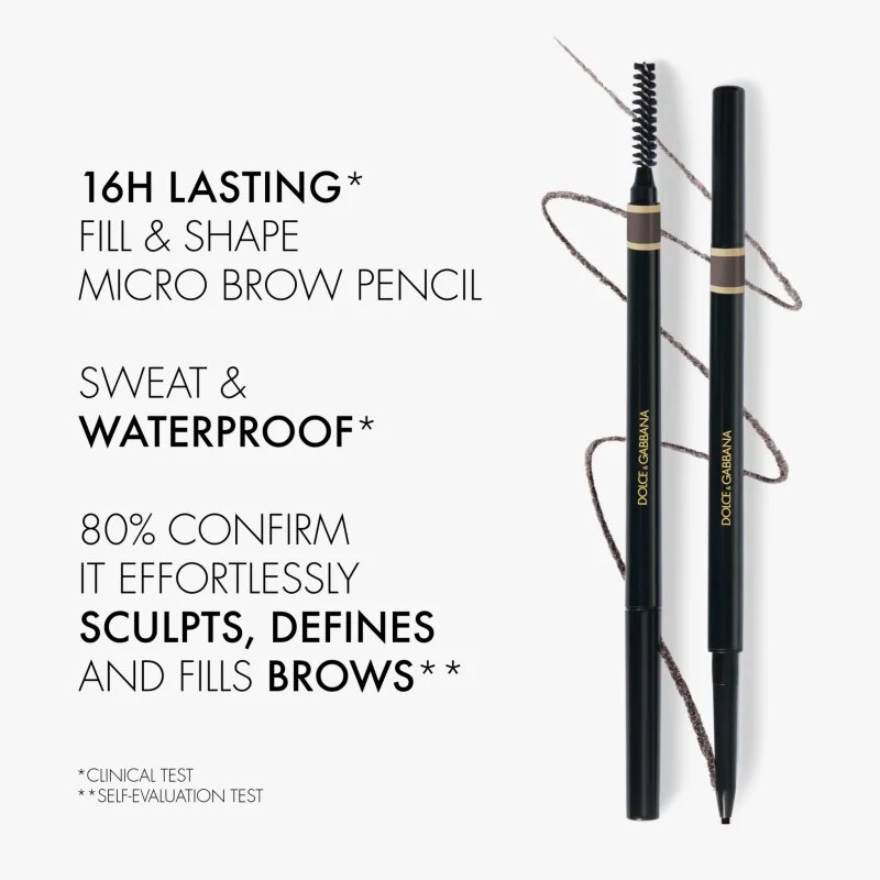 Dolce&Gabbana Classic Brow Restyler Pencil szemöldök ceruza kefével árnyalat 02 Dark Blonde - Neutral Soft Brown 0.09 g