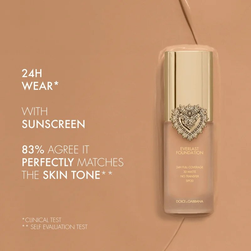 Dolce&Gabbana Flawless Everlast Foundation hosszantartó intenzíven fedő alapozó SPF 20 árnyalat 06W LIGHT 27 ml