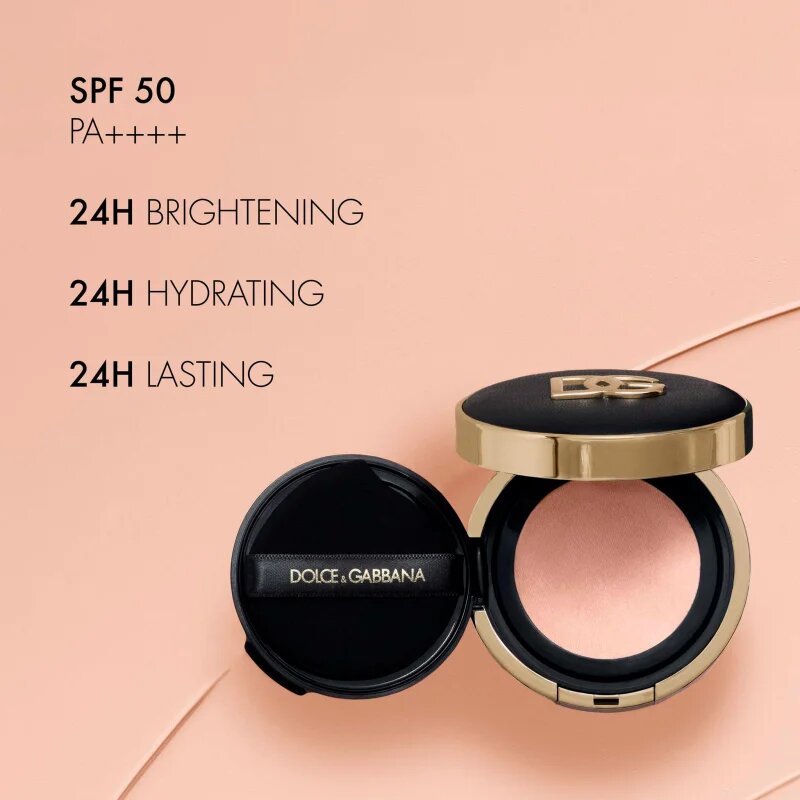 Dolce&Gabbana Fresh Rose Glow Cushion élénkítő és hidratáló alapozó SPF 50+ árnyalat 2N 15 g