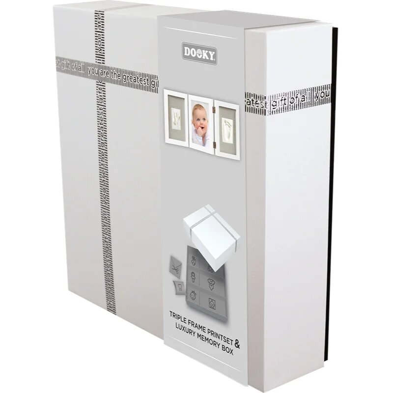 Dooky Luxury Memory Box Triple Frame Printset baba kéz- és láblenyomat-készítő szett 1 db