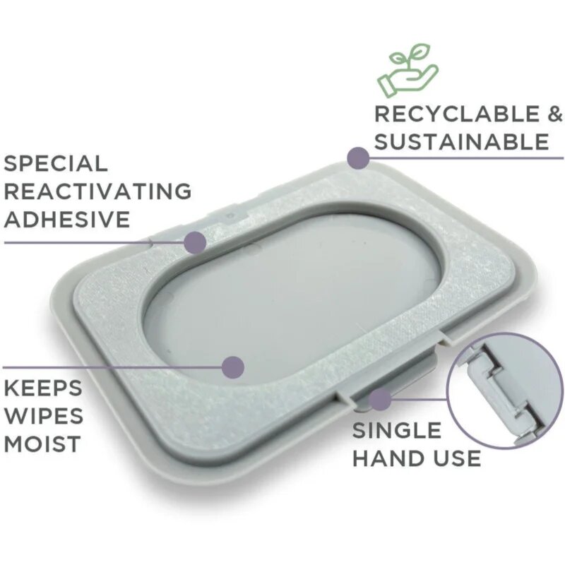Dooky Reusable Lid Grey Card tárolófedél nedves törlőkendőhöz 1 db