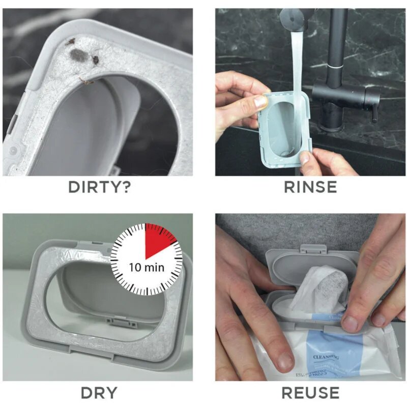 Dooky Reusable Lid Grey Card tárolófedél nedves törlőkendőhöz 1 db