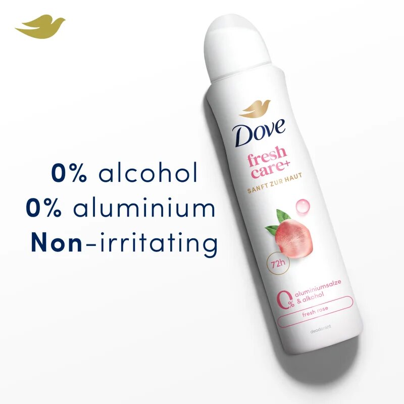 Dove 0% ALU Fresh Rose izzadásgátló spray alumíniummentes 150 ml