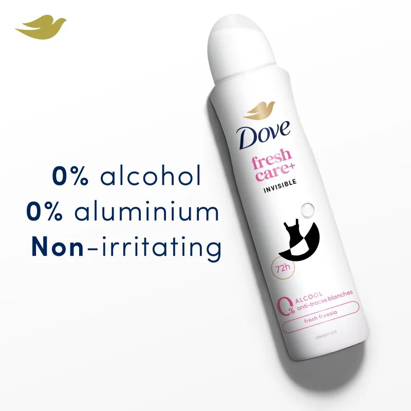 Dove 0% ALU Invisible Care izzadásgátló spray alumíniummentes 150 ml