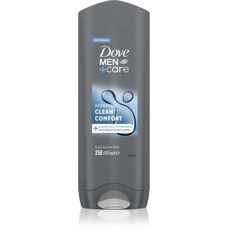Dove Men+Care Clean Comfort tusfürdő gél arcra testre és hajra 250 ml
