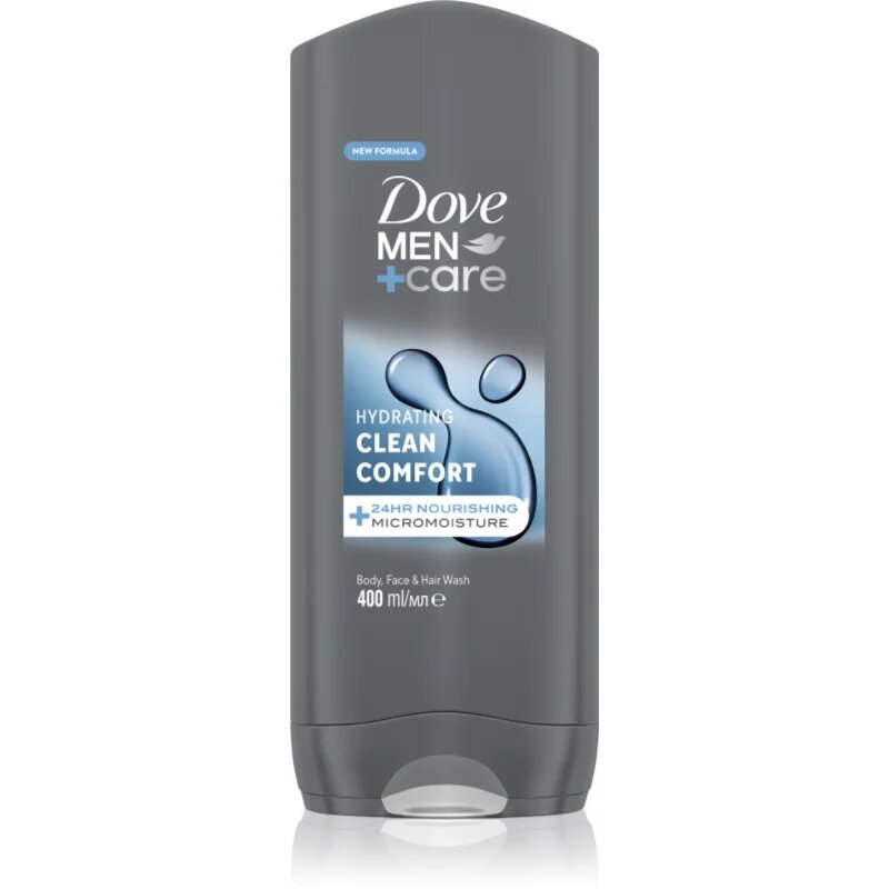 Dove Men+Care Clean Comfort tusfürdő gél arcra testre és hajra 400 ml