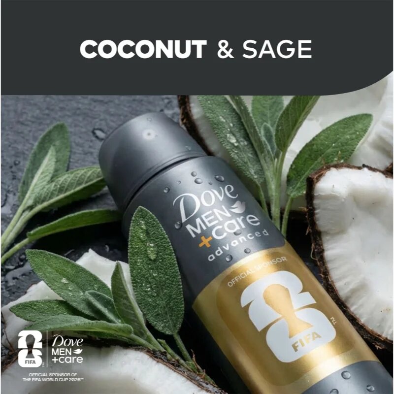 Dove Men+Care FIFA Active Comfort izzadásgátló spray uraknak 150 ml