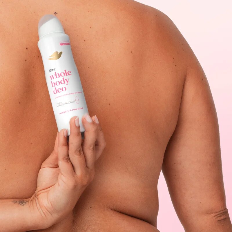 Dove Raspberry & Rose spray dezodor testre 150 ml