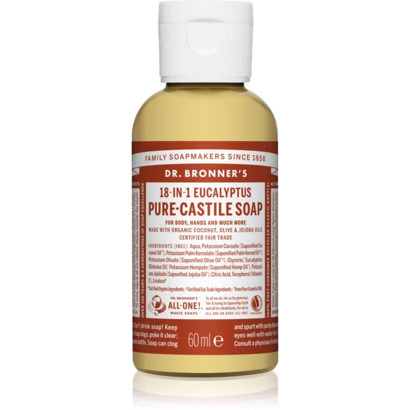 Dr. Bronner’s Eucalyptus folyékony univerzális szappan 60 ml