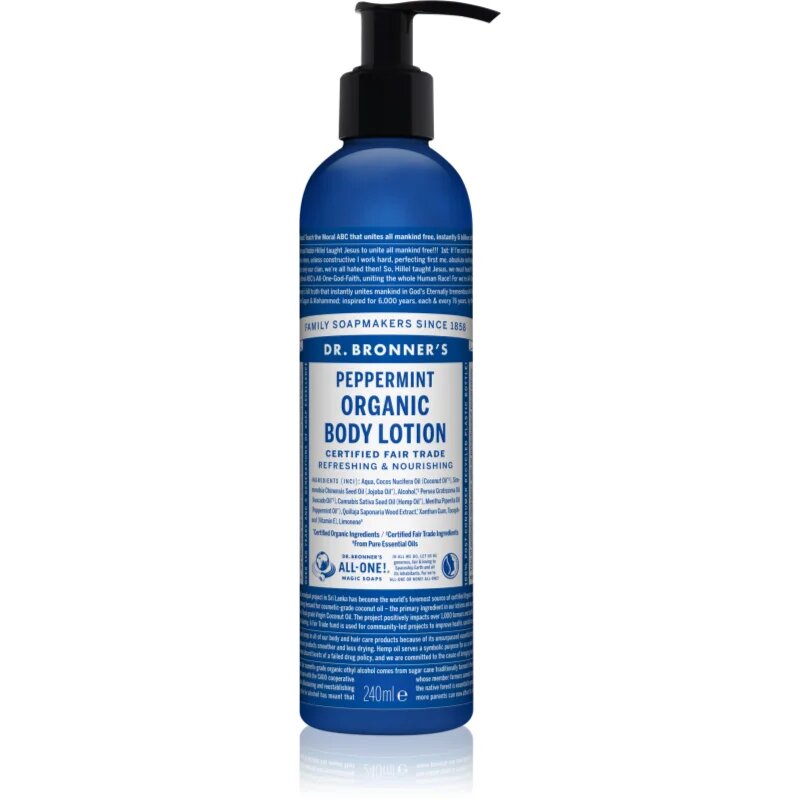 Dr. Bronner’s Peppermint frissítő testápoló tej hidratáló hatással 240 ml