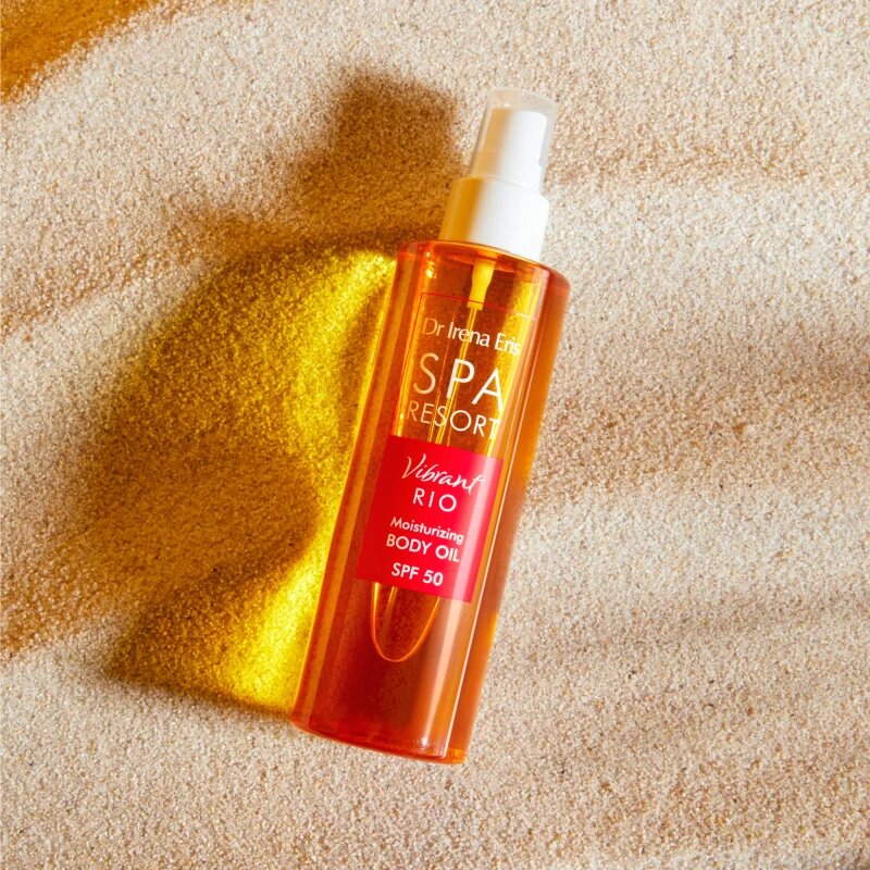 Dr Irena Eris SPA Resort Vibrant Rio ápoló- és napvédő olaj hidratáló hatással SPF 50 200 ml