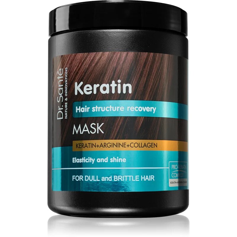 Dr. Santé Keratin mélyenreható helyreállító és tápláló maszk töredezett fénytelen hajra 1000 ml