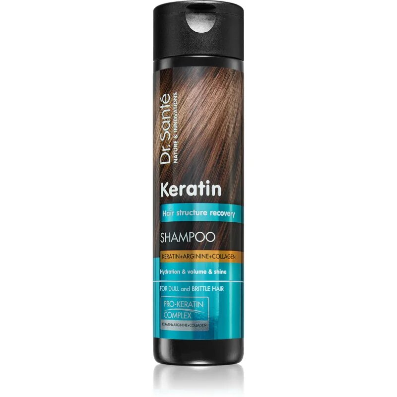 Dr. Santé Keratin regeneráló és hidratáló sampon törékeny fénytelen hajra 250 ml
