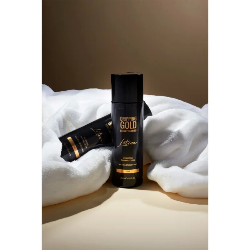 Dripping Gold Luxury Tanning Lotion hidratáló önbarnító krém az intenzív barnulásért árnyalat Dark 200 ml
