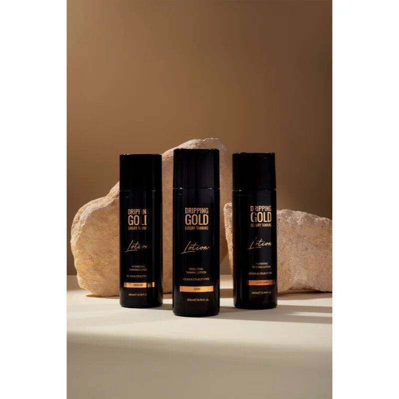 Dripping Gold Luxury Tanning Lotion hidratáló önbarnító krém az intenzív barnulásért árnyalat Dark 200 ml