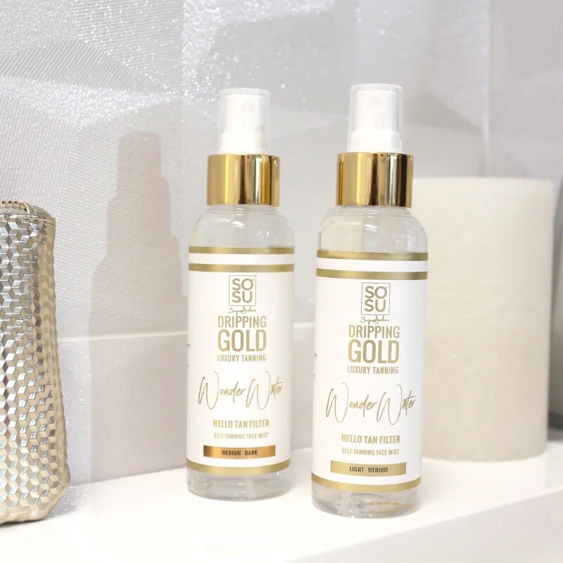 Dripping Gold Wonder Water Hello Tan önbarnító permet az arcra Medium - Dark 100 ml