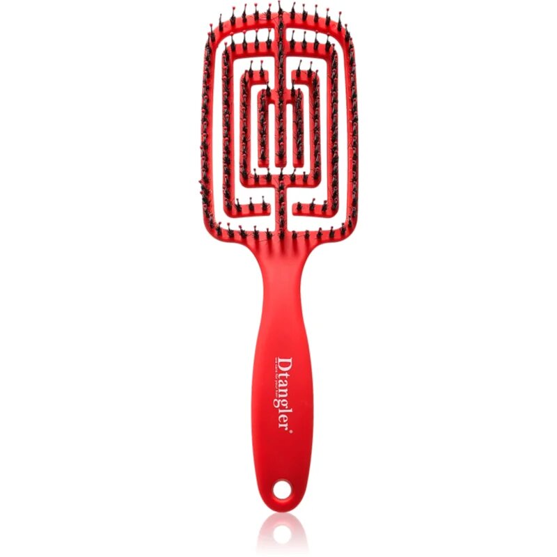 Dtangler Dry Blow Glow And Go szögletes kefe hajszárításhoz szín Red Scarlett 1 db