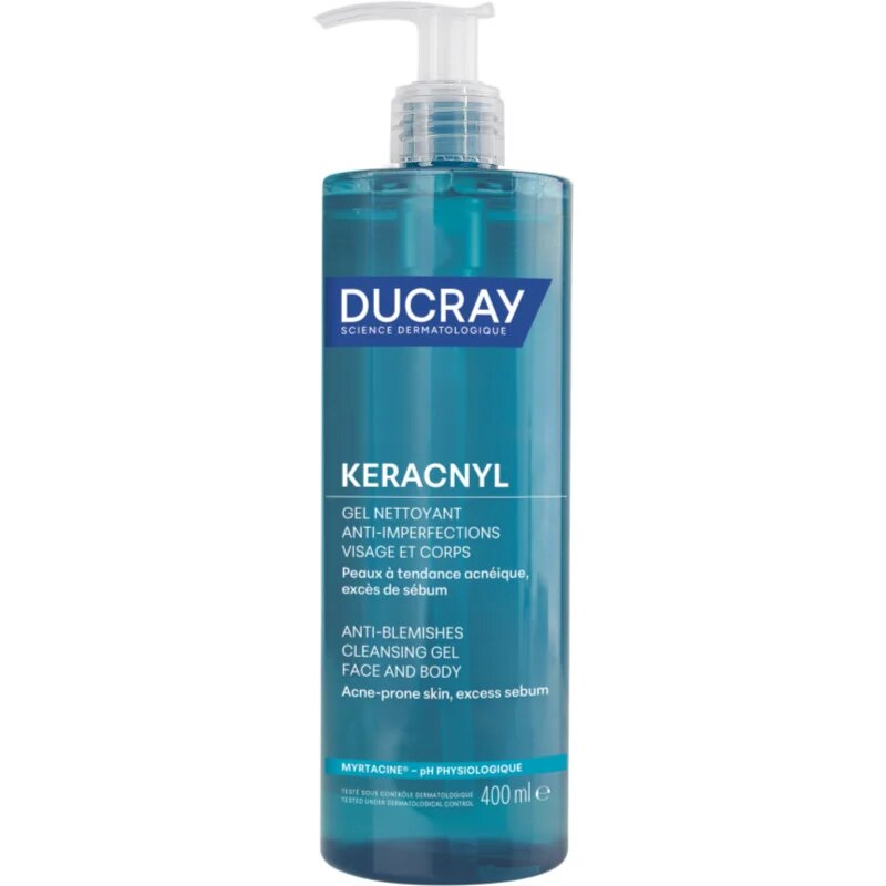 Ducray Keracnyl Foaming gel tisztító habzó gél az aknéra hajlamos zsíros bőrre 400 ml
