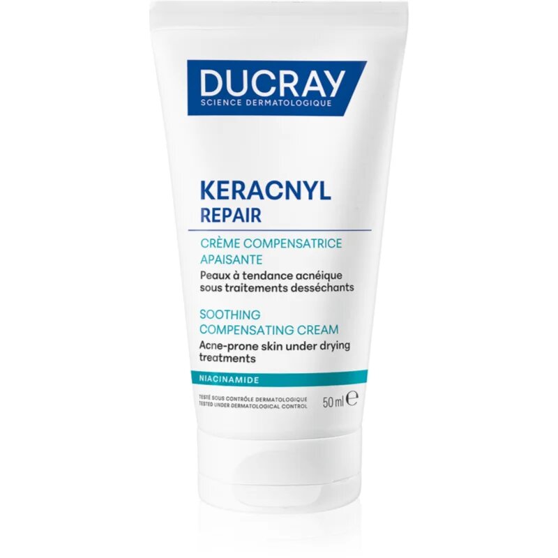 Ducray Keracnyl Repair Soothing Compensating Cream nyugtató és hidratáló krém az aknéra hajlamos érzékeny bőrre 50 ml