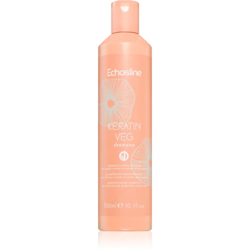 Echosline Keratin veg Shampoo tápláló sampon a haj regenerálásáért és megerősítéséért aminosavakkal 300 ml