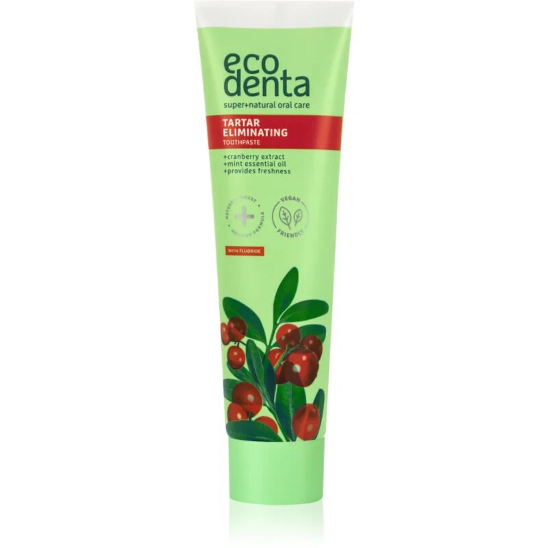 Ecodenta Green Tartar Eliminating felpezsdítő fogkrém fogkő ellen fluoriddal íz Cranberry 100 ml