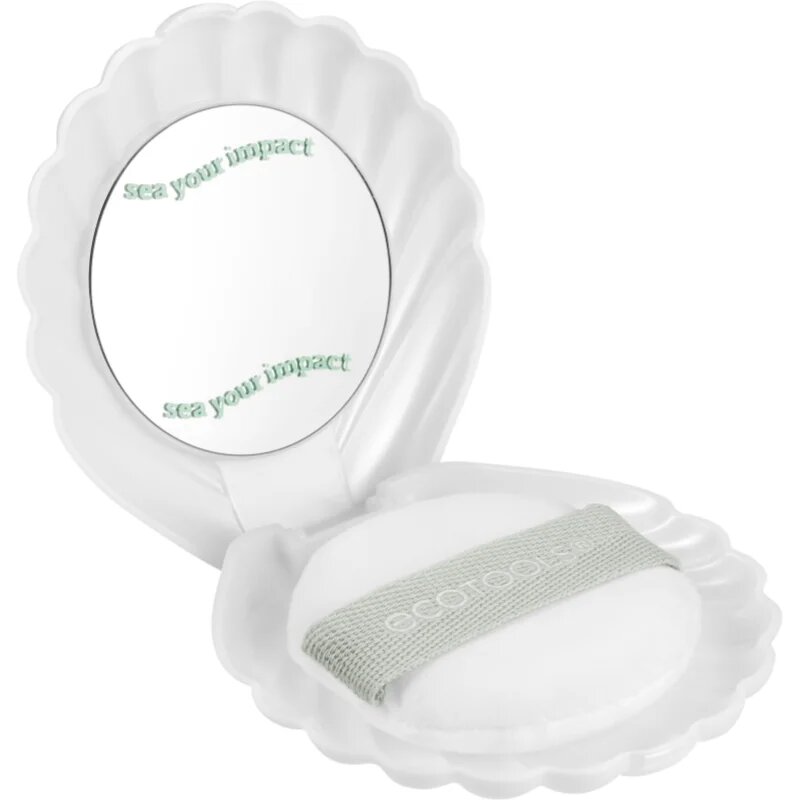 EcoTools Sea Gems Pearl Puff + Case kozmetikai tükör púderpamaccsal 1 db