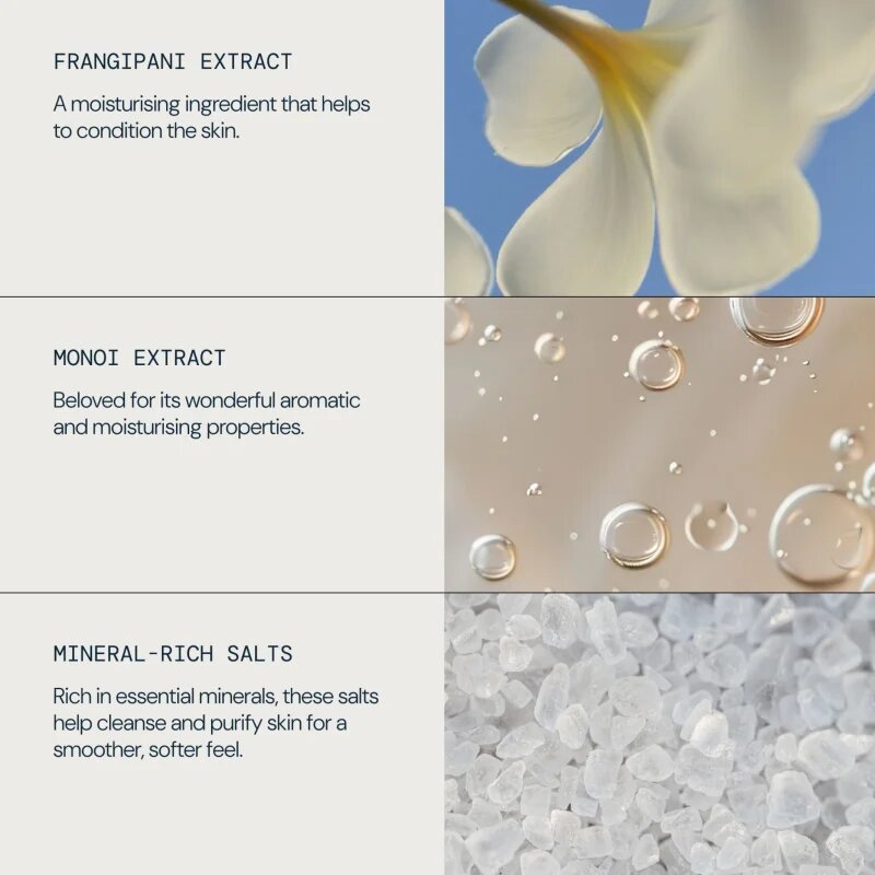 Elemis Body Exotics Frangipani Monoi Salt Glow ásványi peeling testre 490 g