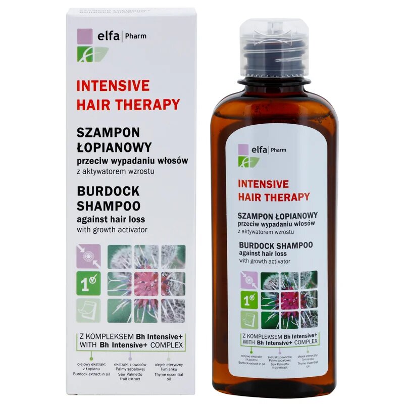 Elfa Pharm Intensive Cosmetic Intensive Hair Therapy Burdock Shampoo hajhullás elleni növekedés serkentő sampon 200 ml