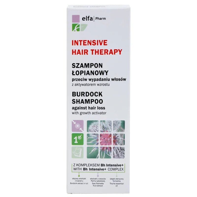 Elfa Pharm Intensive Cosmetic Intensive Hair Therapy Burdock Shampoo hajhullás elleni növekedés serkentő sampon 200 ml