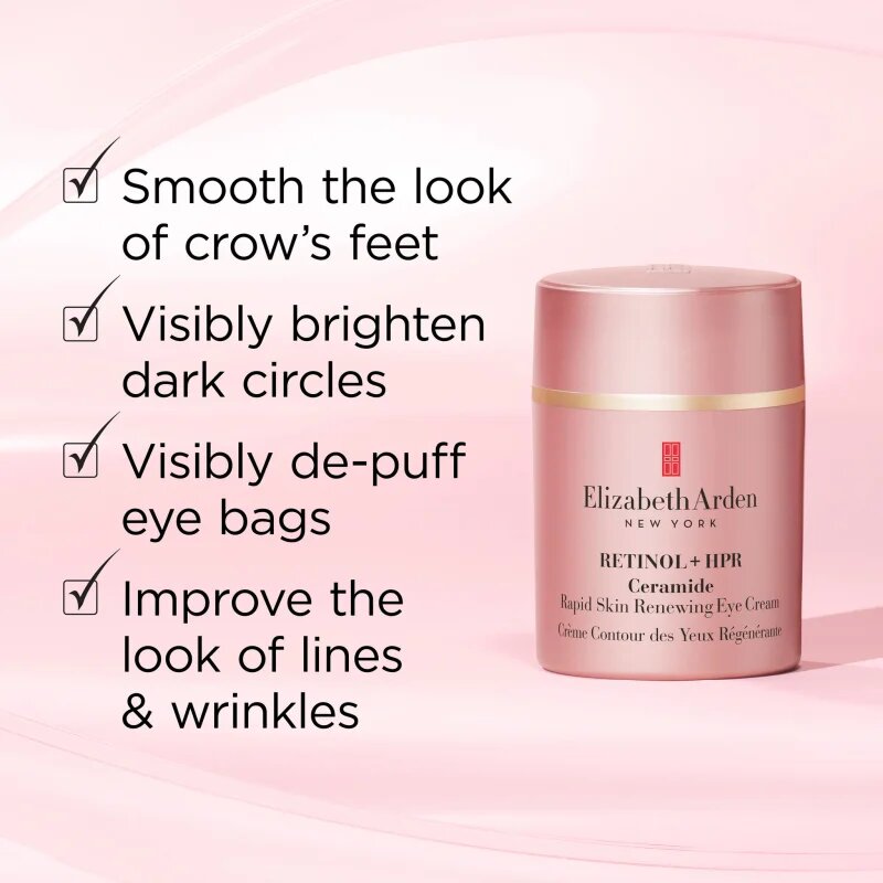 Elizabeth Arden Retinol + HPR Ceramide RAPID SKIN RENEWING EYE CREAM kisimító és élénkítő szemkrém sötét karikákra 15 ml