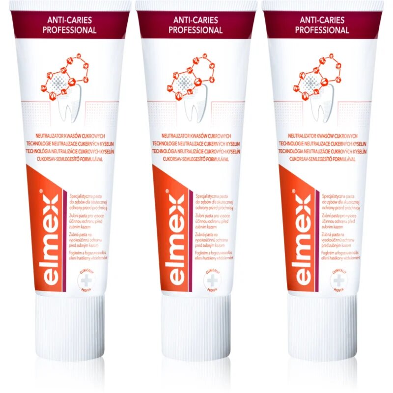 Elmex Anti-Caries Professional fogkrém fogszuvasodás ellen 3x75 ml