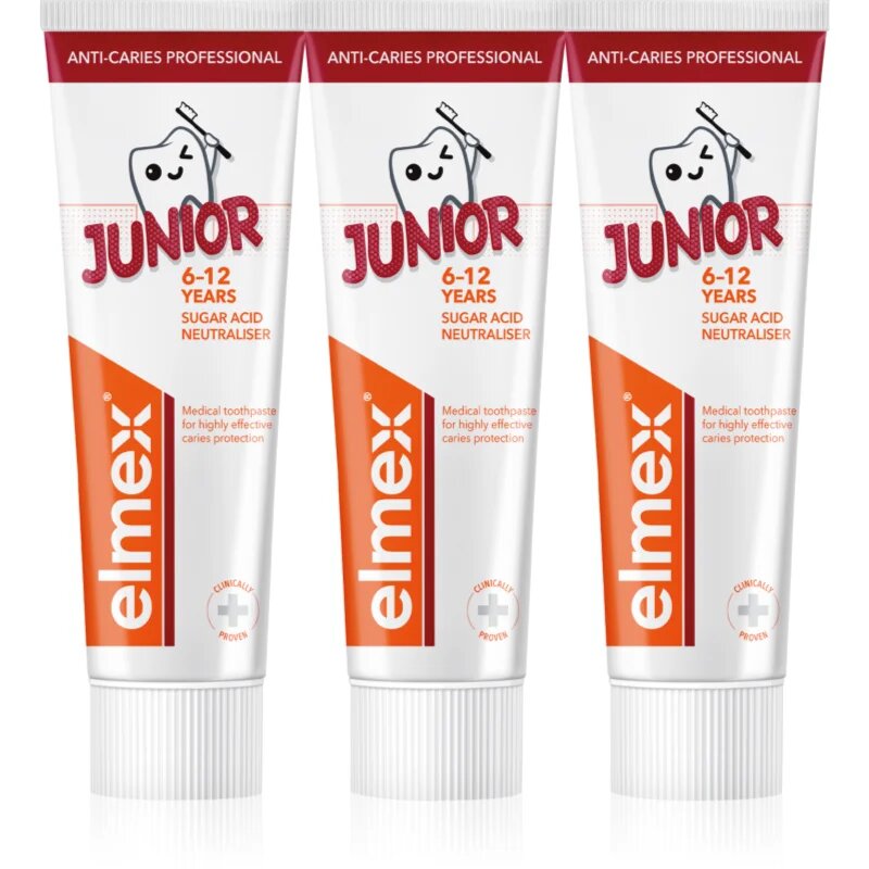 Elmex Anti-Caries Professional Junior fogkrém gyermekeknek 3x75 ml